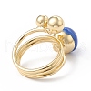 Enamel Round with Evil Eye Finger Rings RJEW-A014-01G-M-4