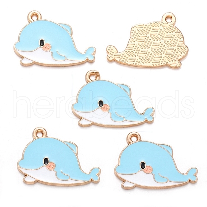 Sea Animal Alloy Enamel Pendants PW-WGE87A6-18-1