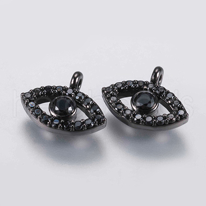 Brass Micro Pave Cubic Zirconia Charms ZIRC-G132-63B-1