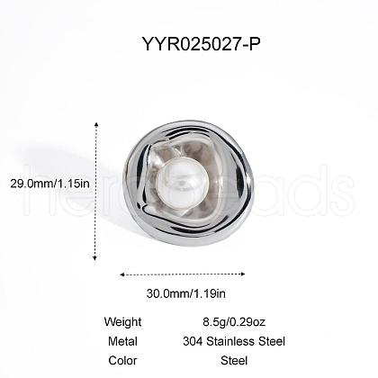 Round Stainless Steel Cuff Rings for Women YG0188-4-1