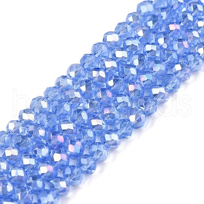Electroplate Glass Beads Strands EGLA-A044-T3mm-B14-1