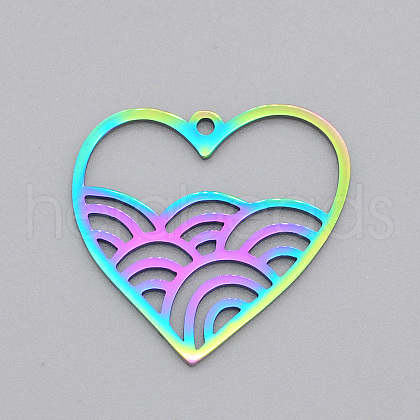 Ion Plating(IP) 201 Stainless Steel Pendants STAS-S105-LA466-1