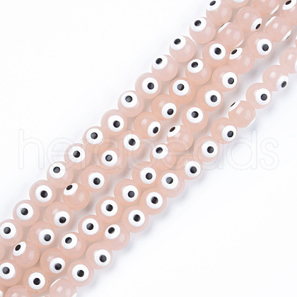 Baking Painted Imitation Jade Glass Beads Strands DGLA-N033-04-C01-1
