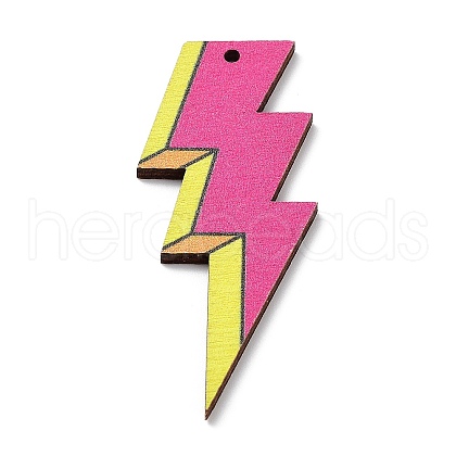 Single Face Printed Wood Big Pendants WOOD-L021-A01-1