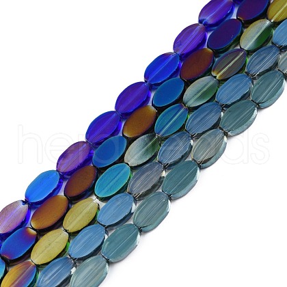 Painted Transparent Glass Beads Strands GLAA-E033-06C-1