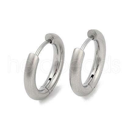 Tarnish Resistant Frosted 304 Stainless Steel Huggie Hoop Earrings for Women EJEW-C096-32A-P-1