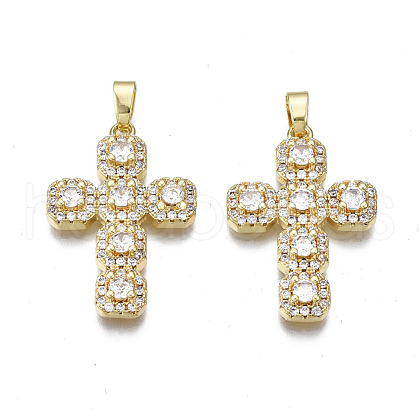 Brass Micro Pave Cubic Zirconia Pendants ZIRC-N039-157A-NF-1