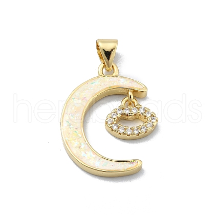 Brass Micro Pave Clear Cubic Zirconia Pendants KK-A221-18E-G-1