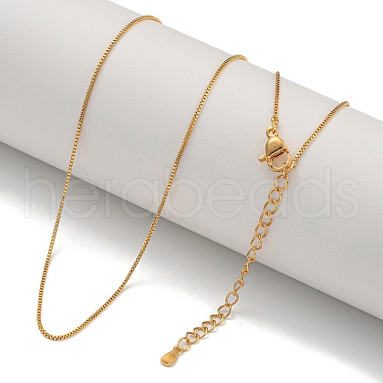 Brass Box Chain Necklaces for Women NJEW-U011-02G-1