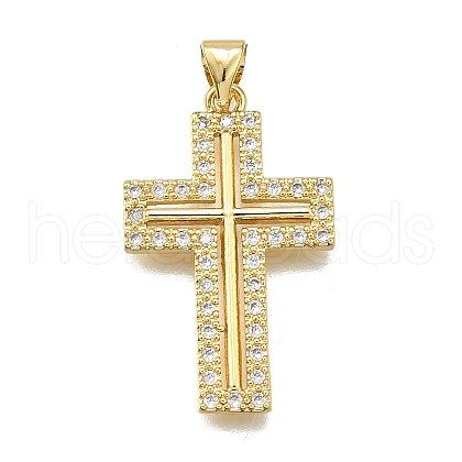 Brass Micro Pave Cubic Zirconia Pendants KK-Z100-37G-02-1