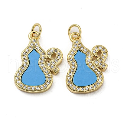 Brass Micro Pave Cubic Zirconia Pendants KK-H457-05G-02-1