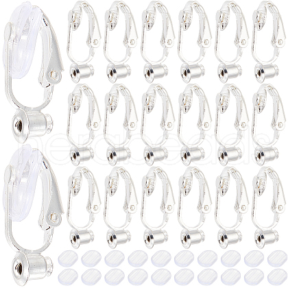 SOFPLATE 36Pcs Brass Clip-on Earring Converters Findings KK-SP0001-10S-1