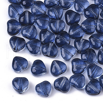 Transparent Spray Painted Glass Beads GLAA-N035-02-E02-1