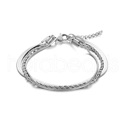 Stylish Stainless Steel Triple-layer Bracelets OB2318-1-1