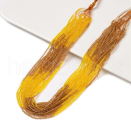 Transparent Gradient Color Glass Beads Strands GLAA-H021-01A-35-1
