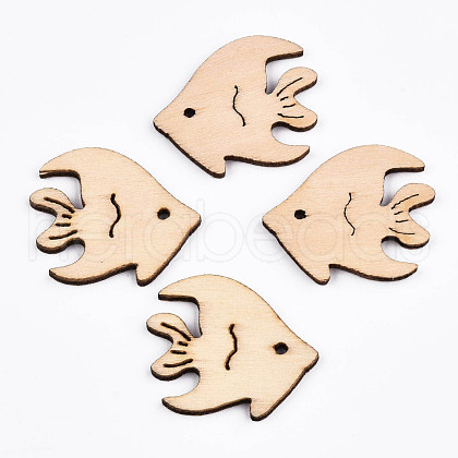 Undyed Natural Wooden Cabochons WOOD-S058-026-1