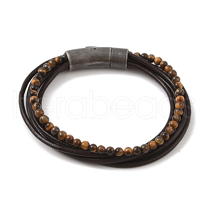 Braided Microfiber Leather Multi-strand Bracelets BJEW-B096-16B-1