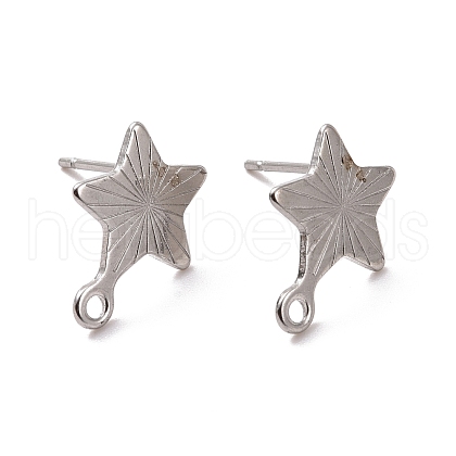 Non-Tarnish 201 Stainless Steel Stud Earring Findings STAS-K241-10P-1