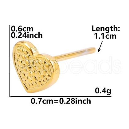 304 Stainless Steel Vintage Heart Shaped Stud Earrings for Women DU8924-4-1
