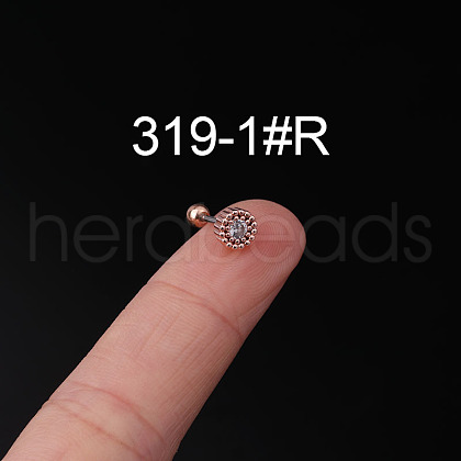 316L Surgical Stainless Steel Clear Cubic Zirconia Cartilage Earrings WG107EC-17-1