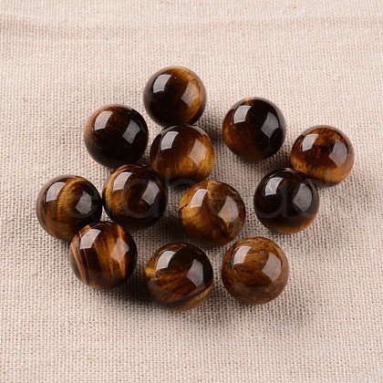 Natural Tiger Eye Round Ball Beads G-I174-16mm-14-1