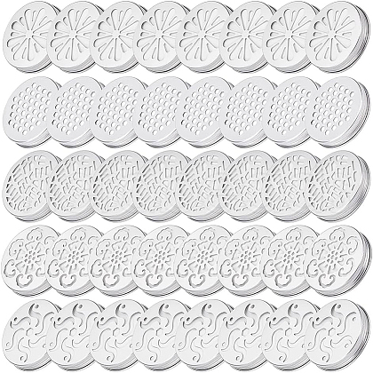 BENECREAT 40Pcs 5 Style Aluminium Hollow Candle Canister Lids AJEW-BC0003-62-1