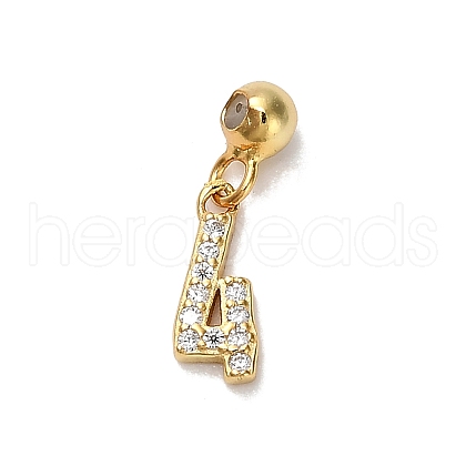 925 Sterling Silver Micro Pave Clear Cubic Zirconia European Dangle Charms STER-A045-01G-4-1