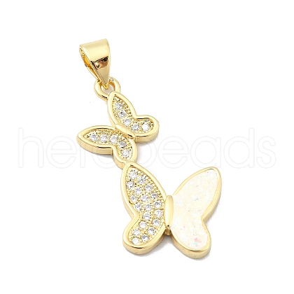 Brass Micro Pave Clear Cubic Zirconia Pendants KK-A221-16A-G-1