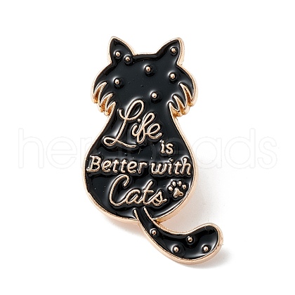 Word Life is Better with Cat Enamel Pin ENAM-B046-28-1