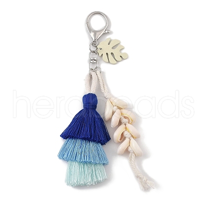 Handmade Macrame Nylon Thread Pendant Decorations HJEW-P019-11P-03-1