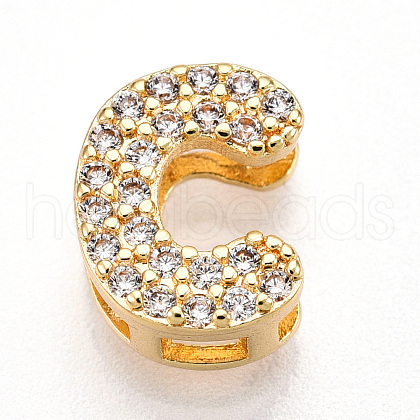 Brass Micro Pave Cubic Zirconia Charms KK-N254-217G-C-1