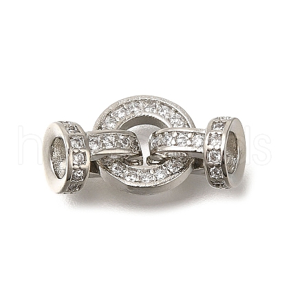 Rack Plating Ring Brass Micro Pave Cubic Zirconia Fold Over Clasps KK-F883-19P-01-1