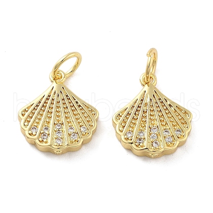 Brass Micro Pave Cubic Zirconia Pendants KK-C092-14G-1