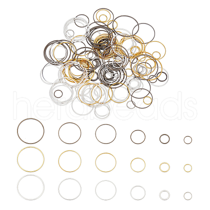   180Pcs 18 Styles Brass Linking Rings KK-PH0009-99-1
