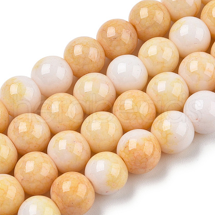 Opaque Crackle Glass Round Beads Strands X1-GLAA-T031-01E-1