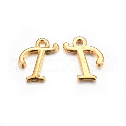 Golden Plated Alloy Letter Pendants X-PALLOY-J718-01G-T-1