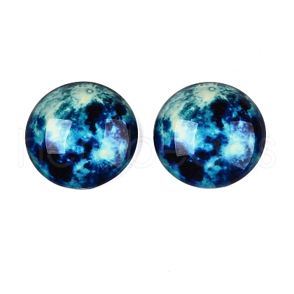 Fluorescent Glass Cabochons GGLA-T004-12C-1