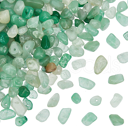 Olycraft 2 Strands Natural Aventurine Chip Bead Strands G-OC0002-41-1