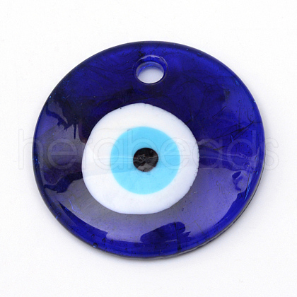 Handmade Evil Eye Lampwork Pendants X-LAMP-R134-25mm-01-1