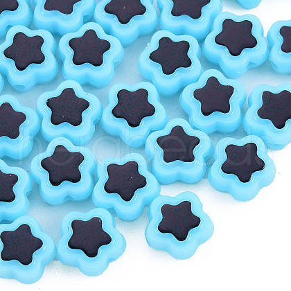 Plating Opaque Acrylic Beads OACR-N136-01F-1