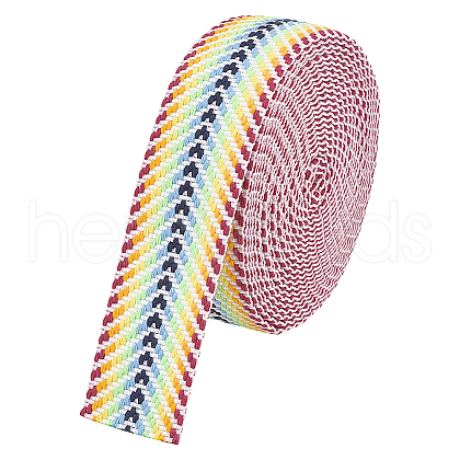 Polycotton Arrow Print Jacquard Ribbons SRIB-WH0011-113D-1