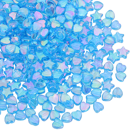 SOFPLATE 800Pcs 2 Styles Eco-Friendly Transparent Acrylic Beads TACR-SP0001-01D-1