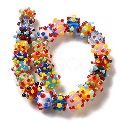 Handmade Pumpkin Spot Lampwork Beads LAMP-P064-02B-1