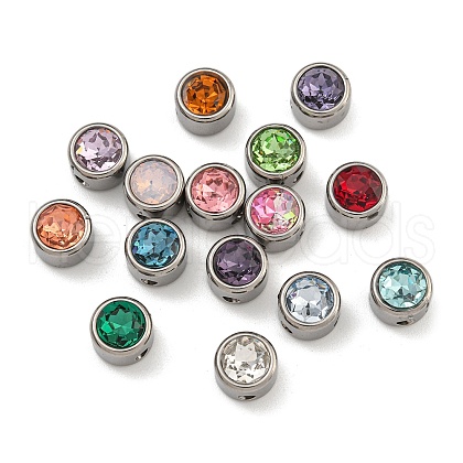 304 Stainless Steel K9 Glass Transparent Glass Beads STAS-U024-18P-1