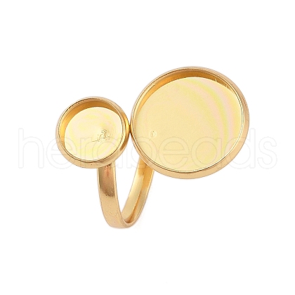 304 Stainless Steel Open Cuff Ring Findings STAS-E124-05J-G-1