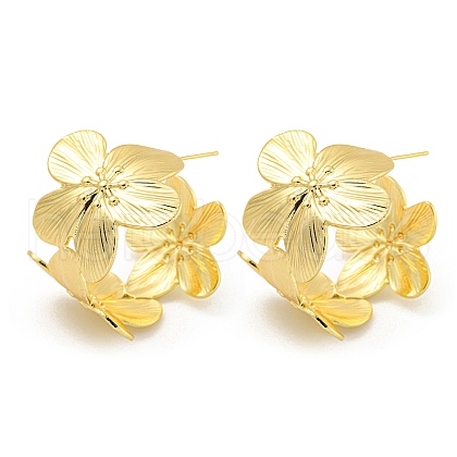 Rack Plating Brass Stud Earrings X-EJEW-M247-13G-1