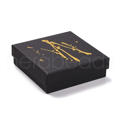 Square Hot Stamping Cardboard Jewelry Packaging Boxes CON-FS0001-08C-1