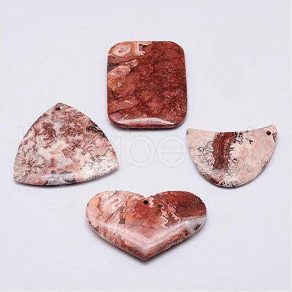 Natural Mexican Agate Pendants G-G647-71-1
