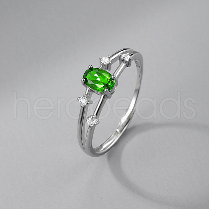 925 Sterling Silver Natural Opal Adjustable Finger Rings LA8882-1