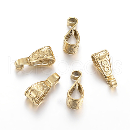 Ion Plating(IP) 304 Stainless Steel Pendant Pinch Bails STAS-H445-01G-1